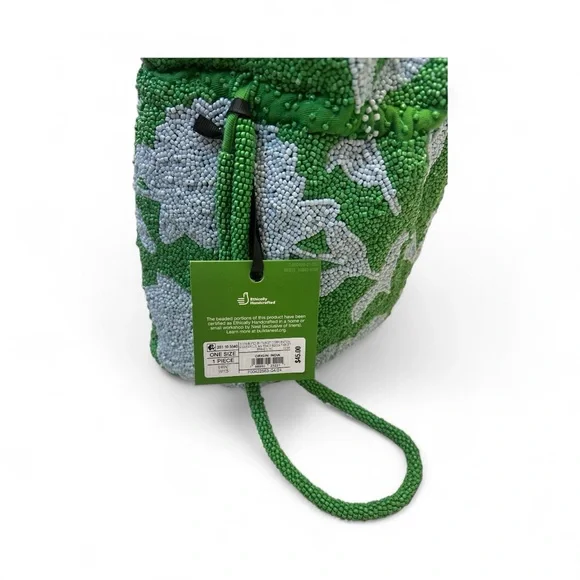 Sold out - NWT - Kate Spade x Target Green Beaded Drawstring Bucket Handbag - Picture 3 of 3